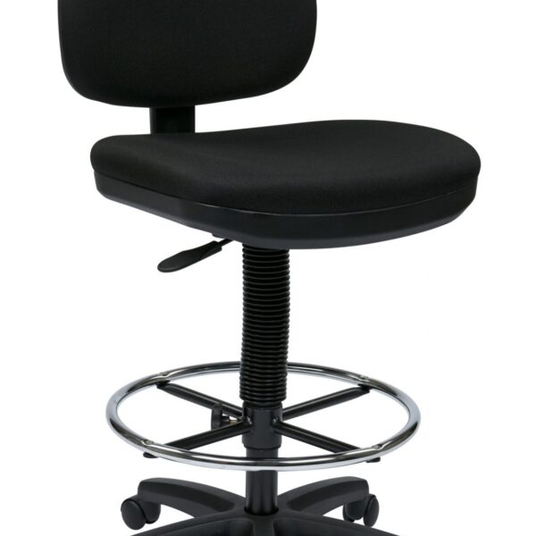 Lumbar Support Drafting Chair - Black - Work Smart - Contemporary - Commercial