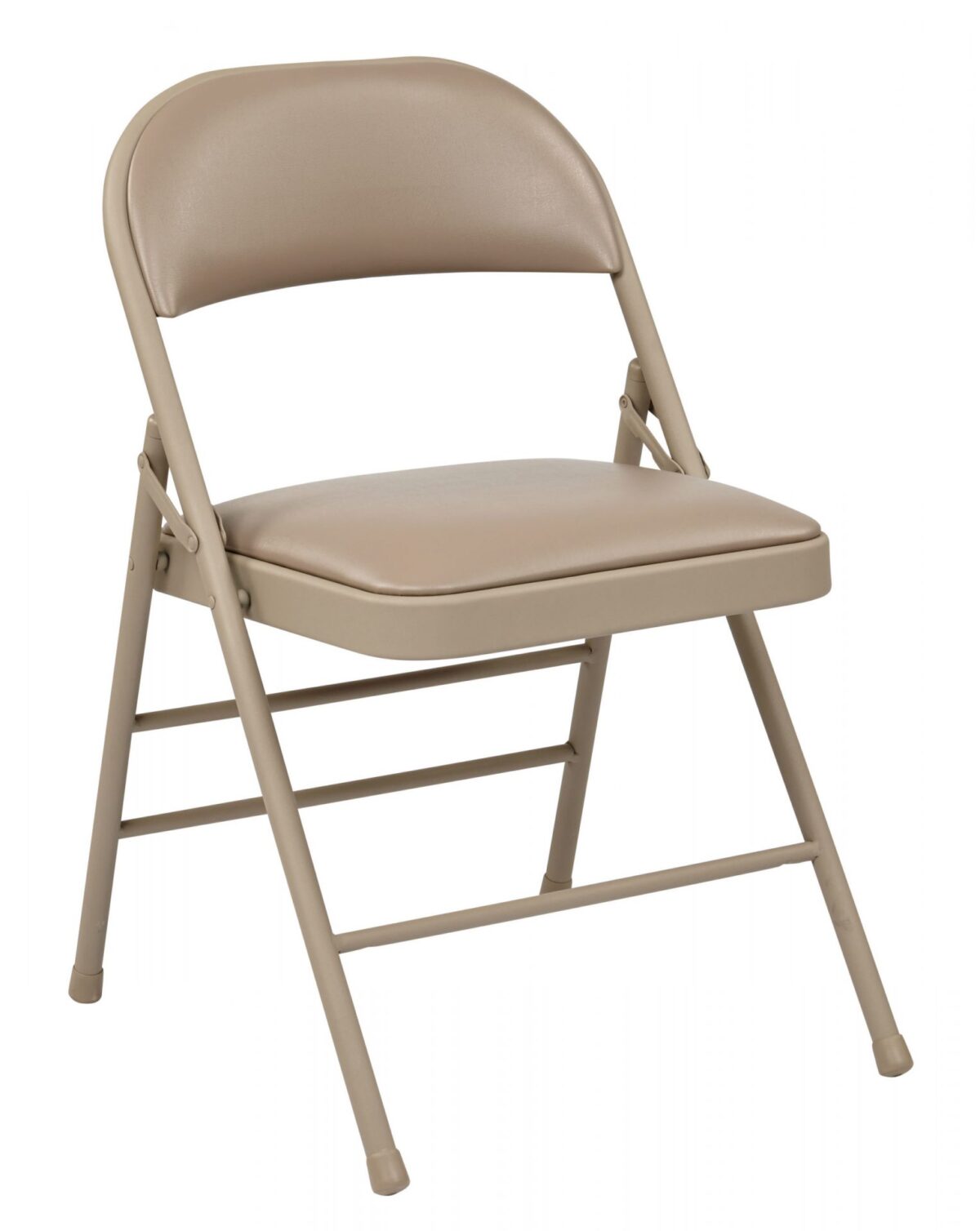 Folding Chair with Vinyl Seat and Back - Tan - Work Smart - Contemporary - Commercial