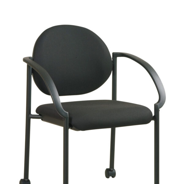 Stack Chairs with Casters and Arms - Black - Work Smart - Contemporary - Commercial