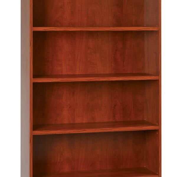 36Wx12Dx84H 6-Shelf Bookcase with 1" Thick Shelves - - Cherry - OSP Furniture - Transitional - Commercial