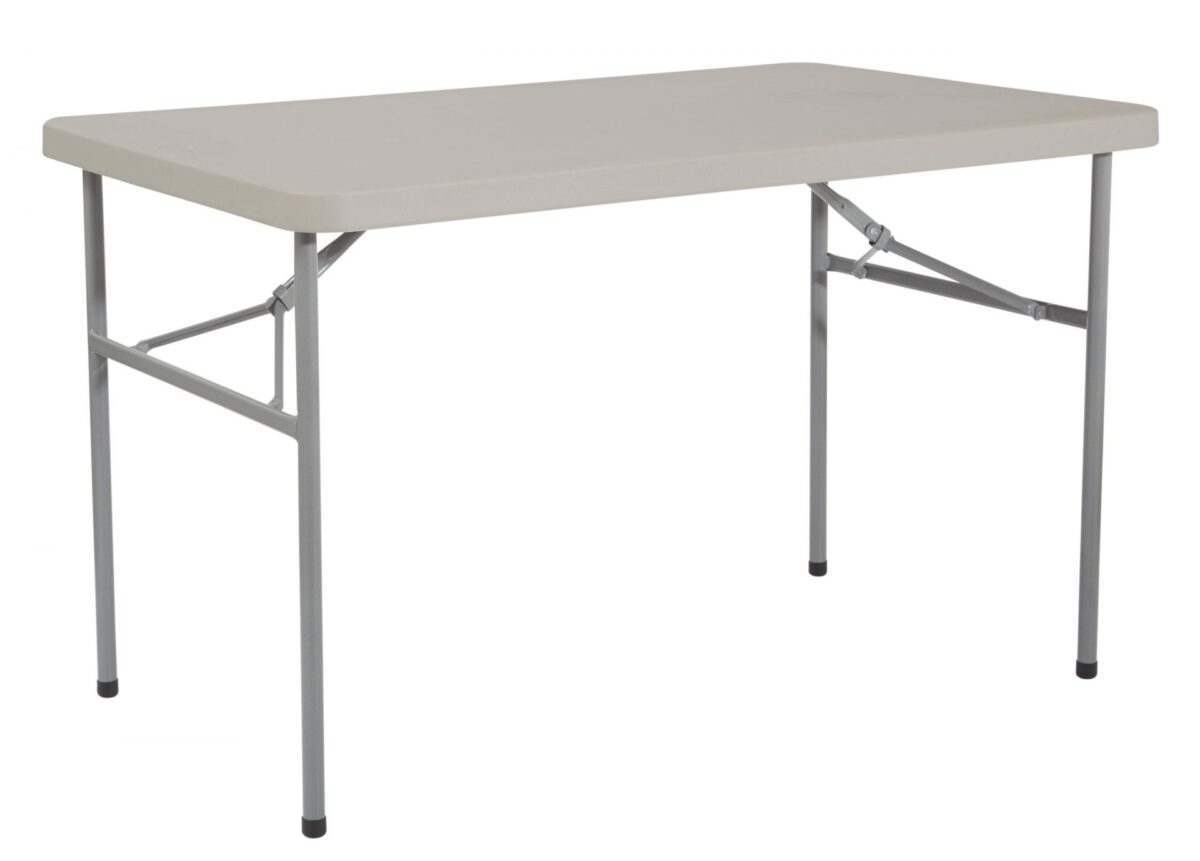 4’ Resin Multi Purpose Folding Table - Light Grey - Work Smart - Industrial - Commercial