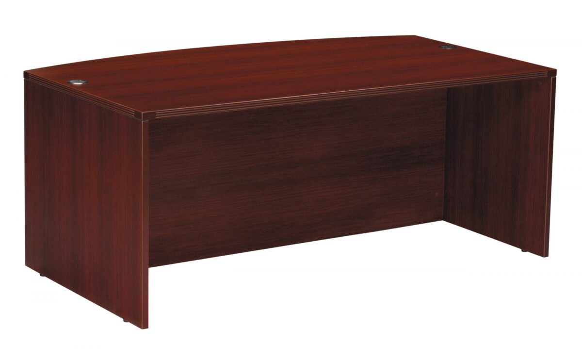 Napa Bow Top Desk Shell 72X39 - Mahogany - OSP Furniture - Contemporary - Commercial