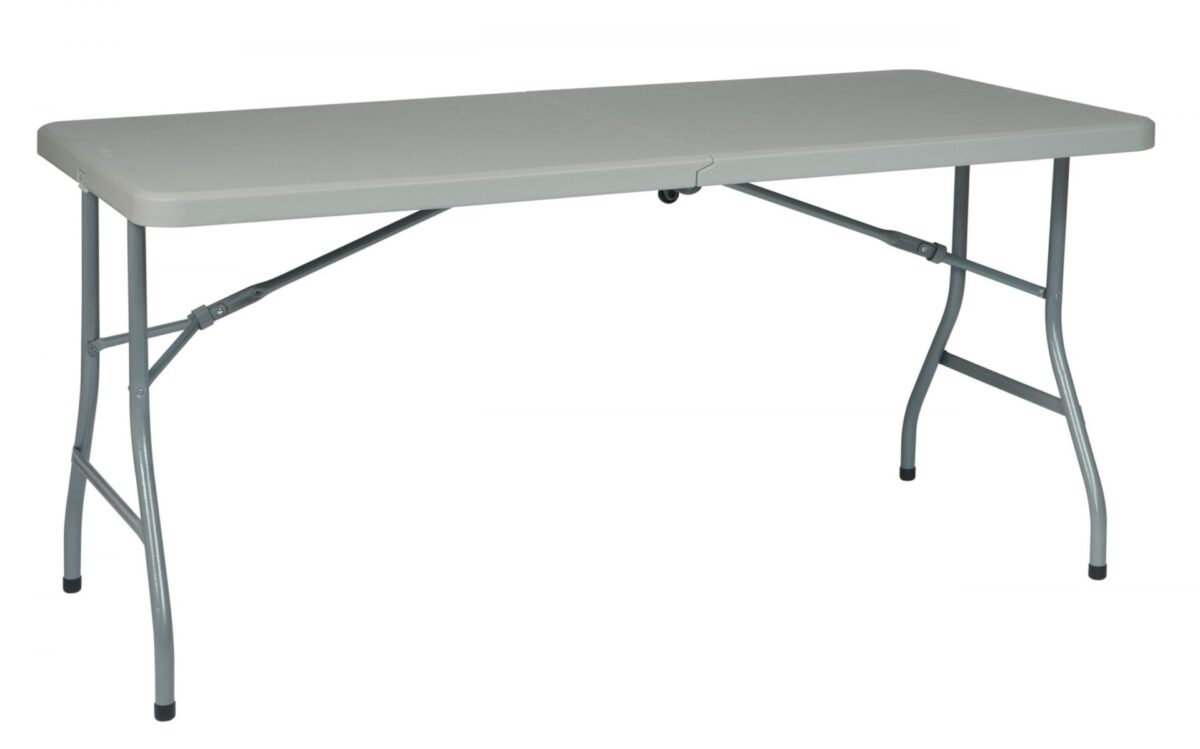 5' Multi Purpose Center Fold Table - Light Grey - Work Smart - Contemporary - Commercial
