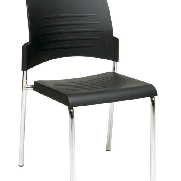 Straight Leg Stack Chair - Black - Work Smart - Contemporary - Commercial