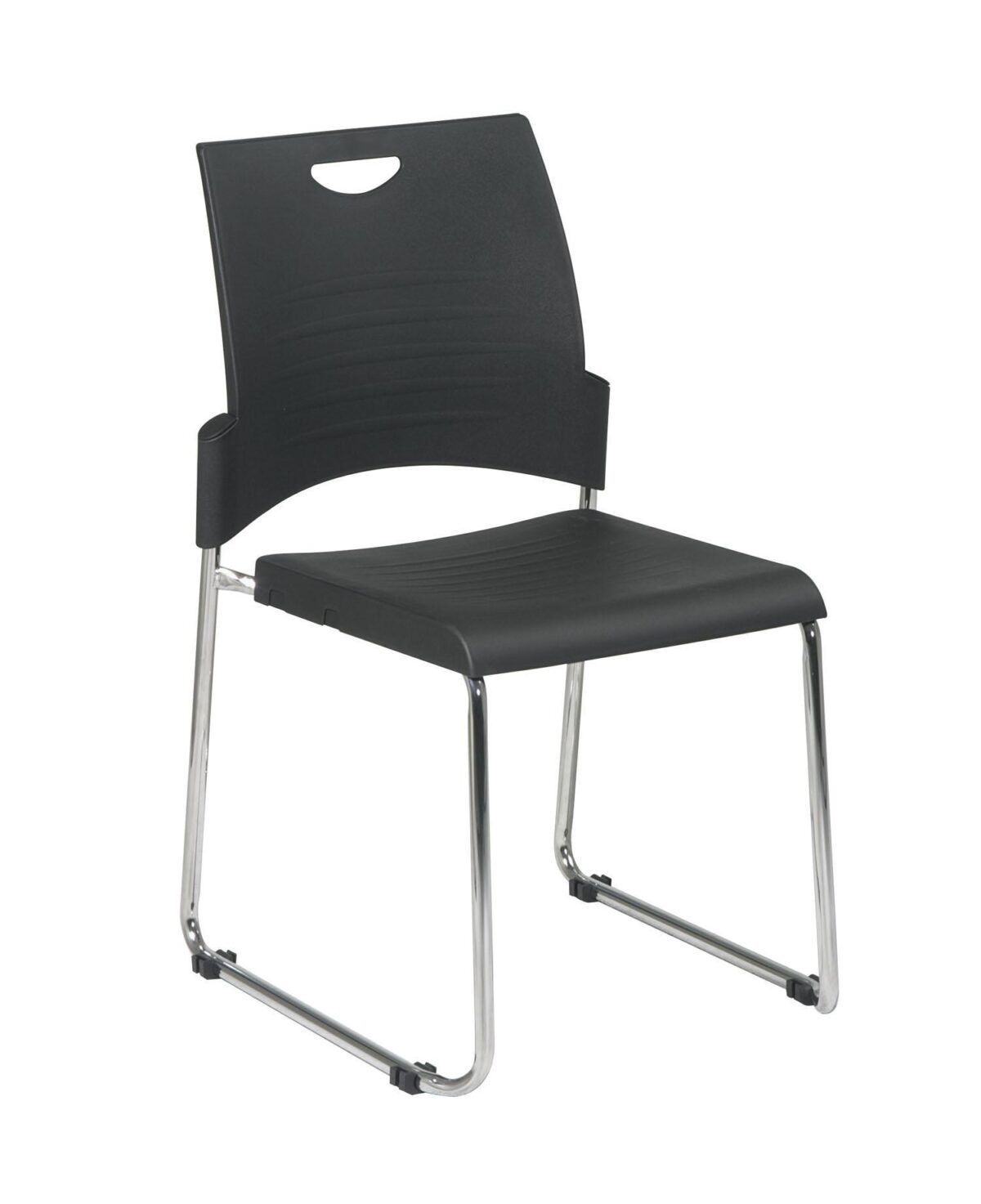 2 Pack Straight Leg Stack Chair - Black - Work Smart - Contemporary - Commercial - Image 1