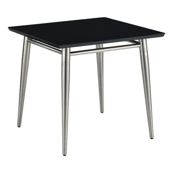 Brooklyn Square Top End Table - Black/Brushed Nickel Finish - Residential and Commercial