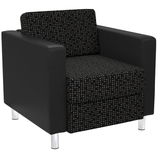 Pacific Chair in 2 Tone Fabric - Onyx and Dillon Black Fabric - Residential and Commercial