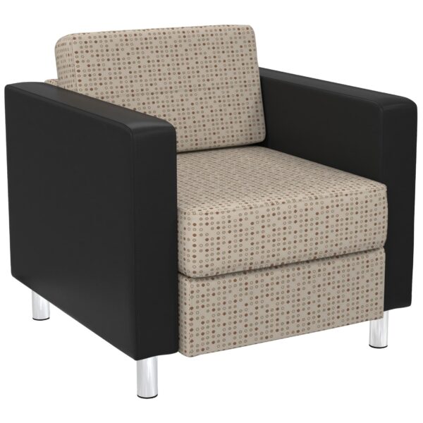 Pacific Chair in 2 Tone Fabric - Fine Tune Luna and Dillon Black Fabric - Residential and Commercial