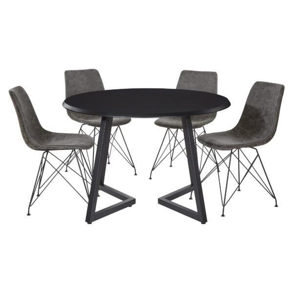 Metro 5-Piece Dining Table Set - Black/Charcoal - Residential