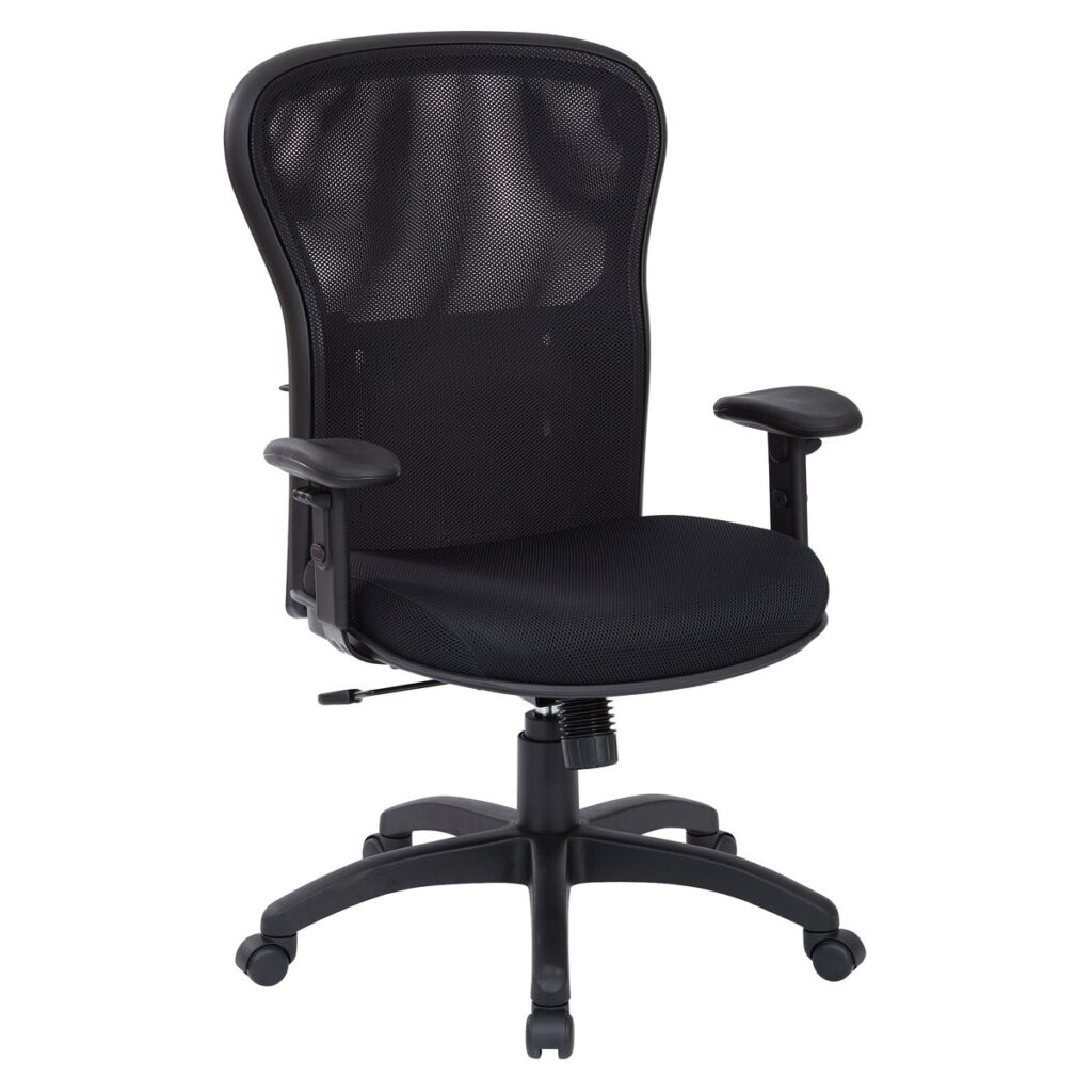 BLACK MESH HIGH BACK CHAIR WITH 2 TO 1 SYNCHRO TILT CONTROL