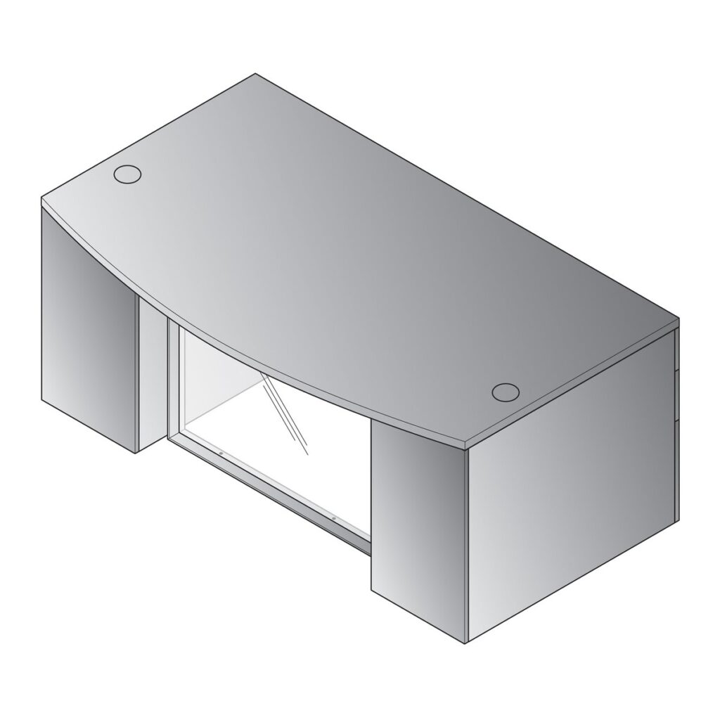 Napa Bow Top Desk with Modesty Panel 71" x 40"