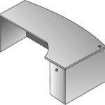 Napa Right Corner Bow Desk 71X48